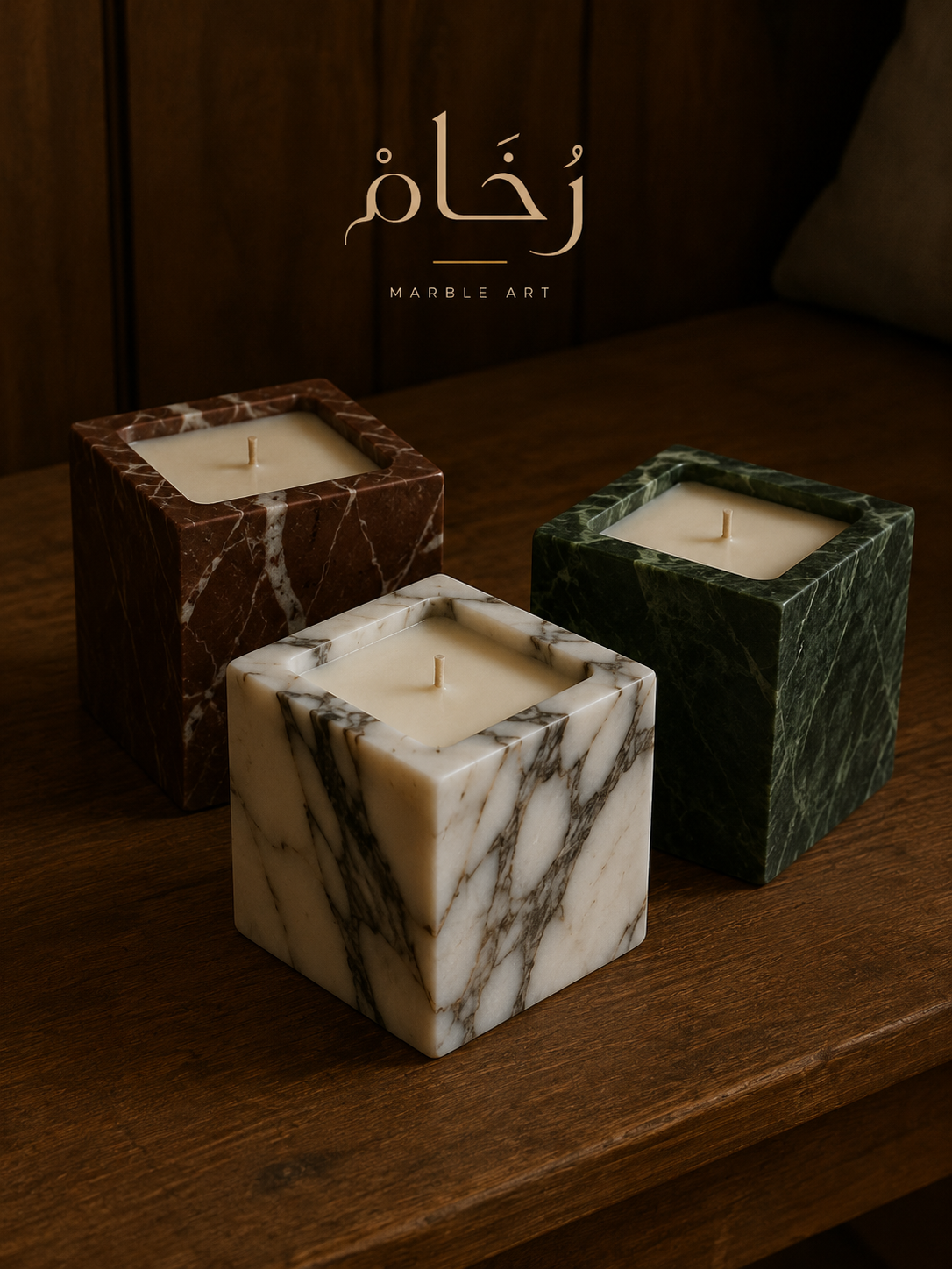 3 Ceramic Cubes, Candle Holders