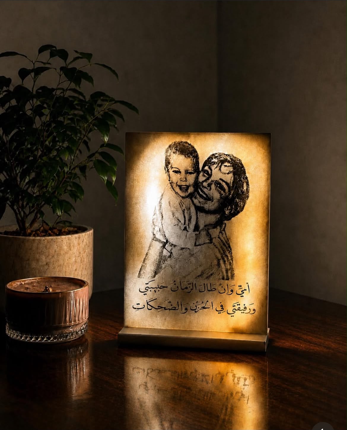 لوحة رخامية مضيئة بتقنية LED مخصصة